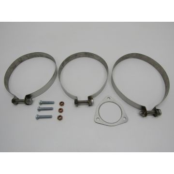 Kit de montage avec 3 colliers, 1 joint, boulons et écrous pour silencieux d'échappement pour Porsche 911 '76-'89