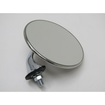 Rétroviseur exterieur, rond, verre plat, 4", Lucas style, inox, montage sur aile ou porte, gauche pour Porsche 356 911 '63-'73 912