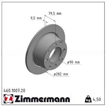 2x Disque de frein ZIMMERMANN essieu arrière gauche+droite pour Porsche 914-4