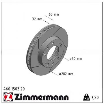 Disque de frein ZIMMERMANN essieu avant droite pour Porsche 928 '80-'86