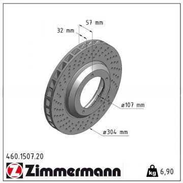 Disque de frein ZIMMERMANN essieu avant gauche pour Porsche 911 '82-'89 930Turbo