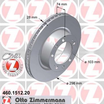 2x Disque de frein ZIMMERMANN essieu avant gauche+droite pour Porsche 944Turbo/S2 968