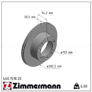 2x Disque de frein ZIMMERMANN essieu avant gauche+droite pour Porsche 944 '87-'89