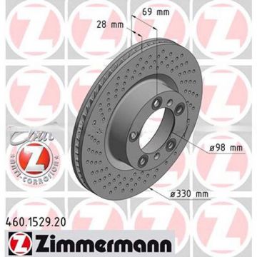 Disque de frein ZIMMERMANN essieu avant gauche pour Porsche 991 997 981 718