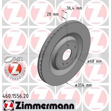 2x Disque de frein ZIMMERMANN essieu arrière gauche+droite pour Porsche Macan 95B Turbo