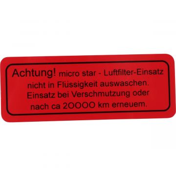 Autocollant "Achtung ! micro star" pour Porsche 356 A/B/C 912