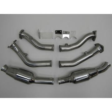 Kit catalyseur / pot catalytique, Sport, 100 cellules, inox poli pour Porsche 993 