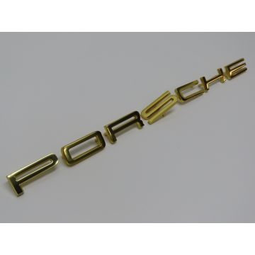 Emblème, badge "P O R S C H E", doré pour Porsche 911 '66-'73